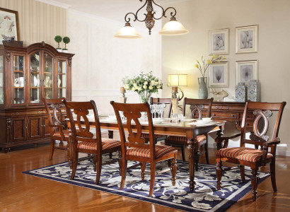 Set Dining room table Dining table 4x chairs 2x chairs VitrineDining set 8 pieces